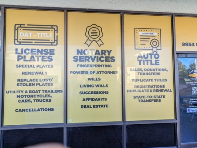 License plates notary service auto title
